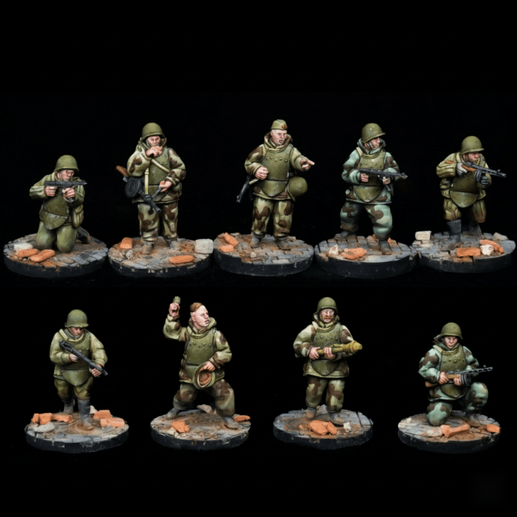 Soviet Engineer Infantry Squad - Soviet - 28mm WW2 Wargaming - Molten Prints