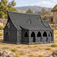 Supplementary product photo for Stables: A 28mm Terrain Piece for Epic Adventures in unpainted charcoal grey PLA