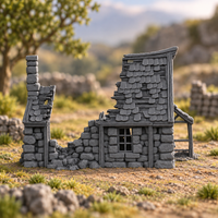 Supplementary product photo for Stick House 28mm DND Terrain | Tabletop Wargaming Scenery for Warhammer, Frostgrave & RPG | Unpainted 3D Printed in unpainted charcoal grey PLA