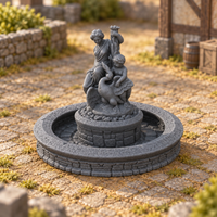 Supplementary product photo for Swan Fountain 28mm DND Scatter Terrain | Tabletop Wargaming Scenery for Warhammer, Frostgrave & RPG | 3D Printed in unpainted charcoal grey PLA