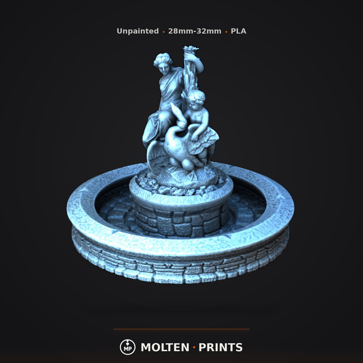 Swan Fountain - 28mm DND/Wargame/RPG Terrain - Molten Prints