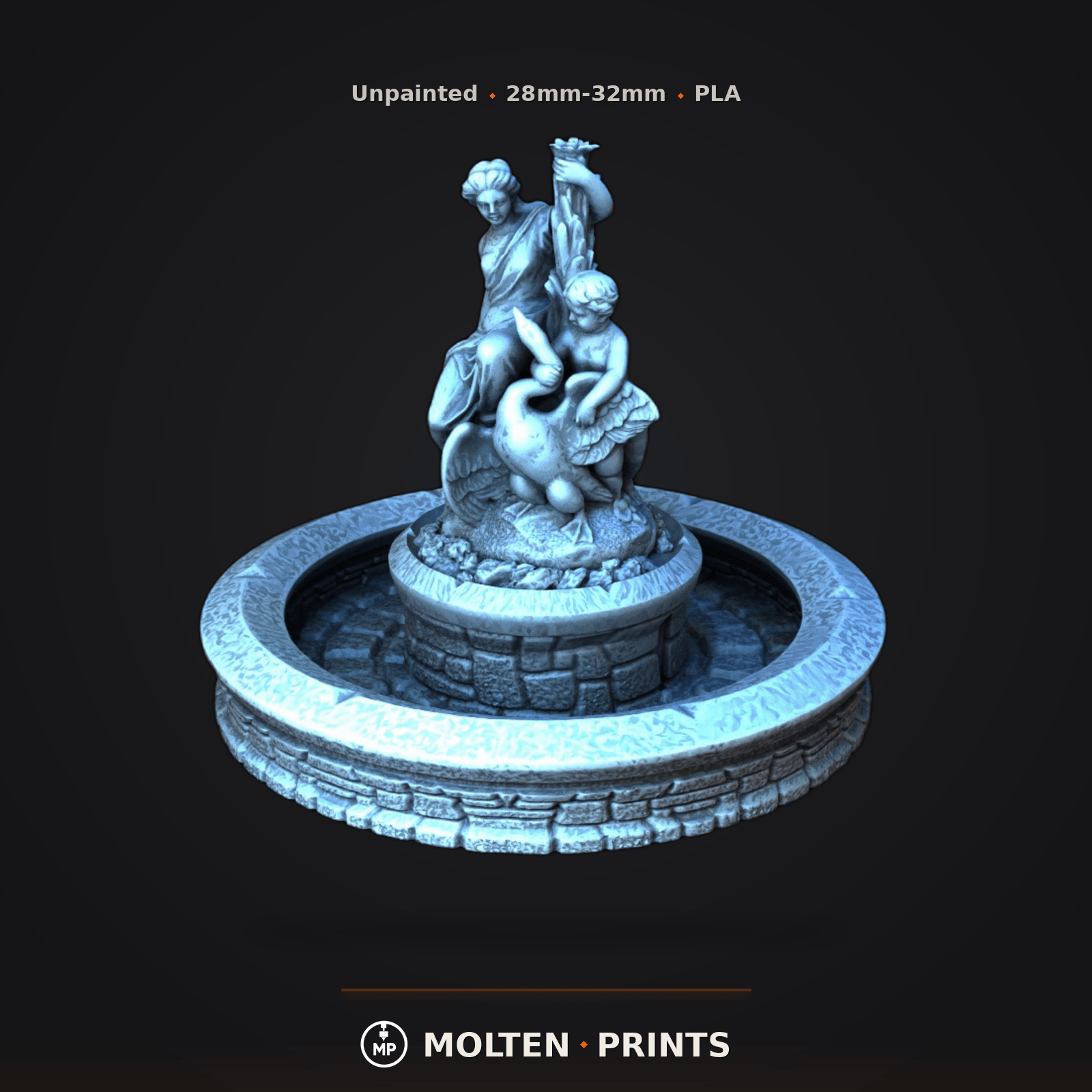Swan Fountain - 28mm DND/Wargame/RPG Terrain - Molten Prints