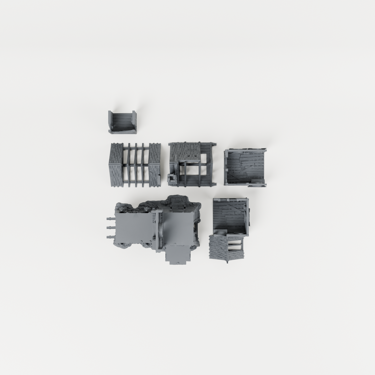 Warden's Bastion Ruins – 28mm Fantasy Tabletop Terrain exact included pieces, CAD view 3