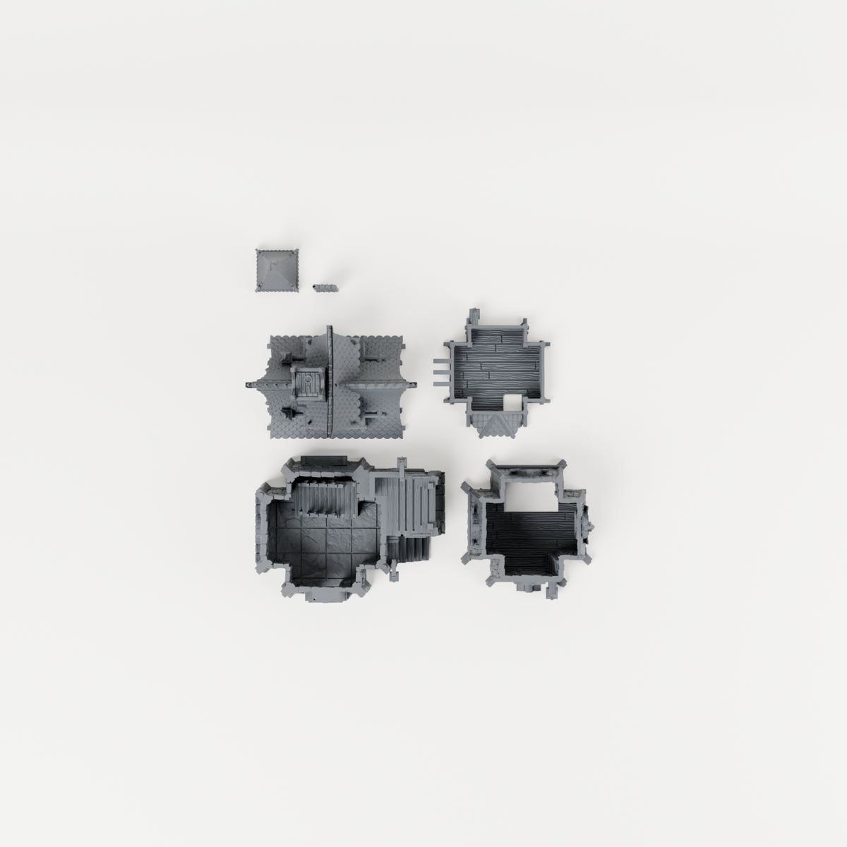 Arcane Townhouse included components viewed from above