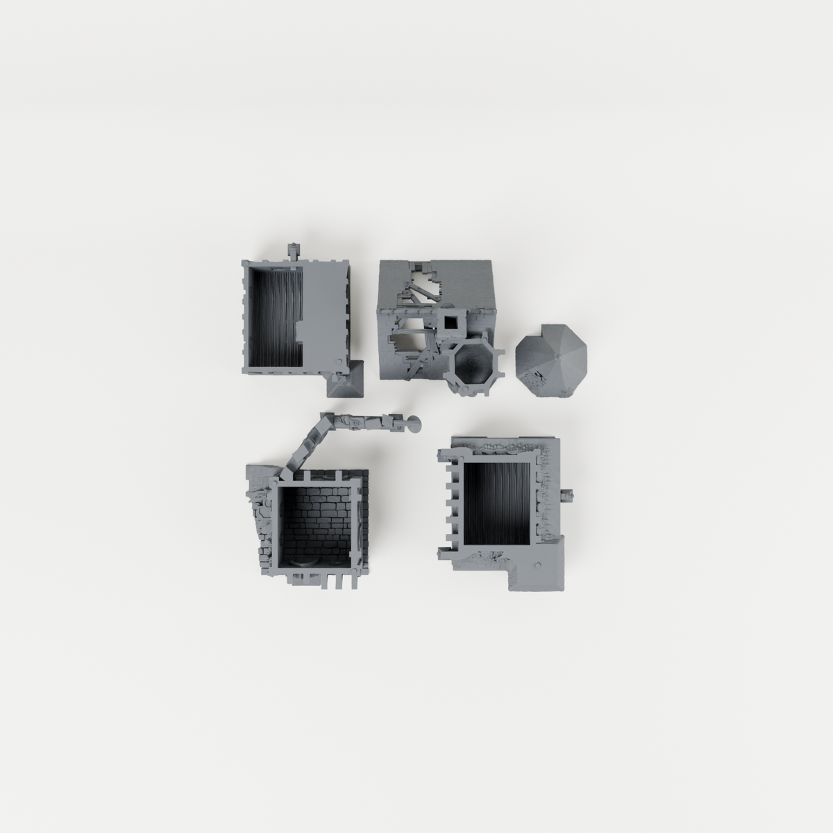 Ravenloft Manor – 28mm Fantasy Tabletop Terrain exact included pieces, CAD view 3