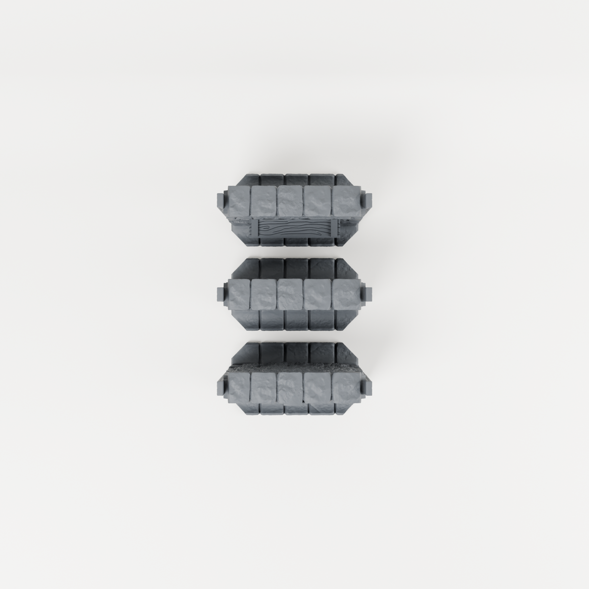 Stone Wall Set III included components viewed from above