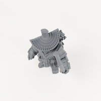 Turtle Archer 2 unpainted grey resin miniature, angled view