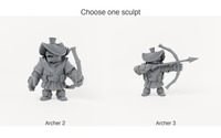 Turtle Archers available sculpt choices; one chosen miniature per order