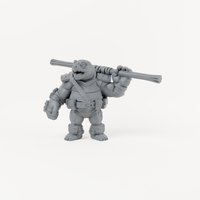 Turtle Bo Staff unpainted grey resin miniature, front view