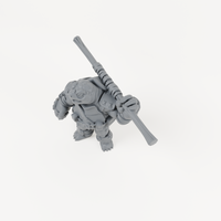 Turtle Bo Staff unpainted grey resin miniature, angled view