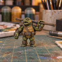 Turtle Bo Staff, Slapchop-painted display example. Supplied unpainted. Background items not included.