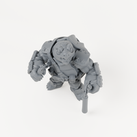 Turtle Nunchuck unpainted grey resin miniature, angled view