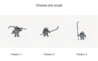 Turtle Polearm Warriors available sculpt choices; one chosen miniature per order