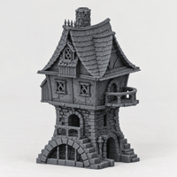 Two-Story Gabled Dwelling, 28mm Fantasy Terrain - Molten Prints