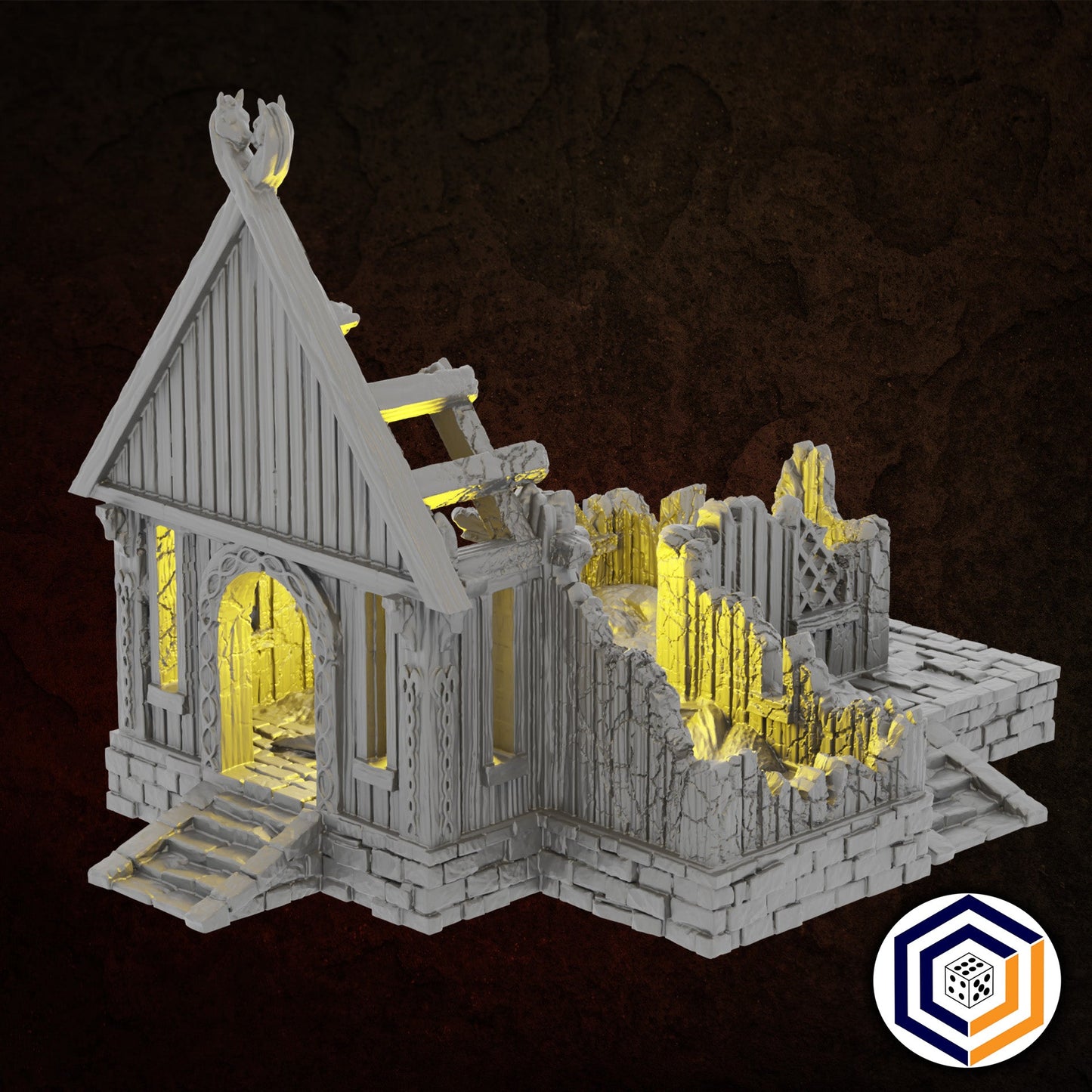 Villagers House Ruin - 28mm Tabletop Terrain - Molten Prints