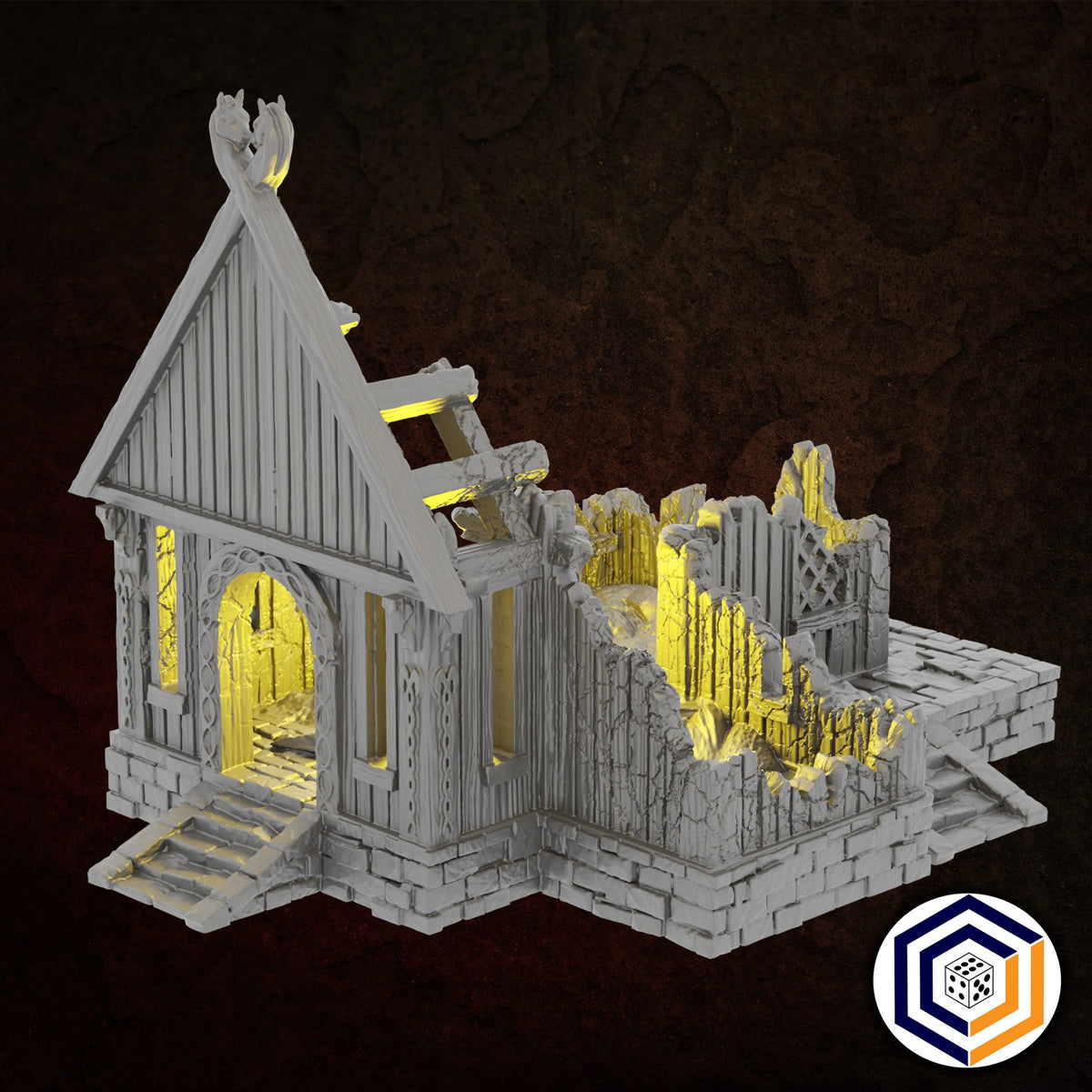 Villagers House Ruin - 28mm Tabletop Terrain - Molten Prints