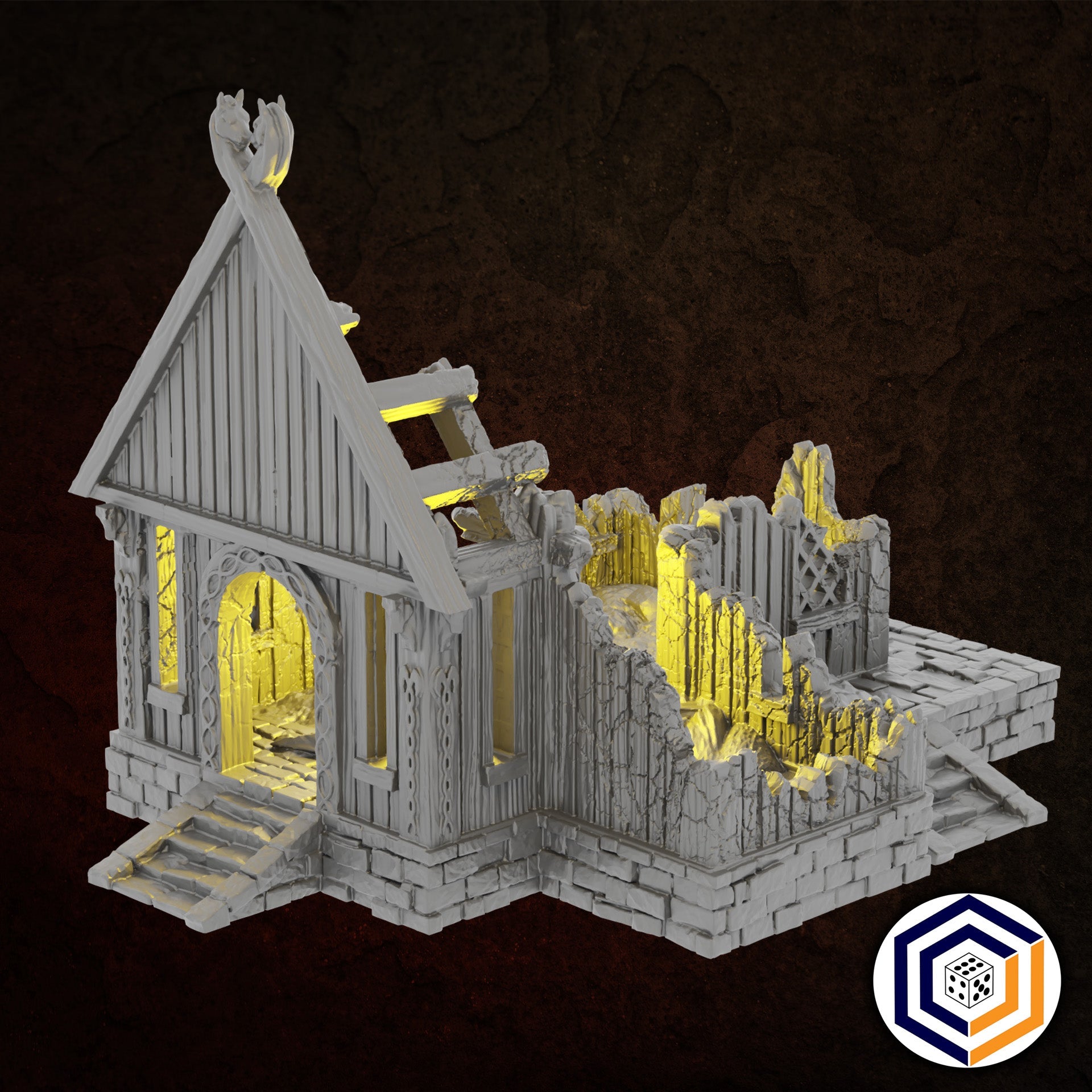 Villagers House Ruin - 28mm Tabletop Terrain - Molten Prints
