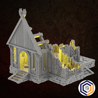 Villagers House Ruin - 28mm Tabletop Terrain - Molten Prints