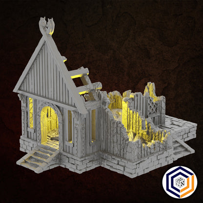 Villagers House Ruin - 28mm Tabletop Terrain - Molten Prints