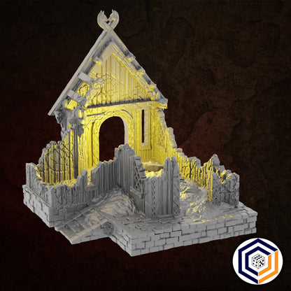 Villagers House Ruin - 28mm Tabletop Terrain - Molten Prints