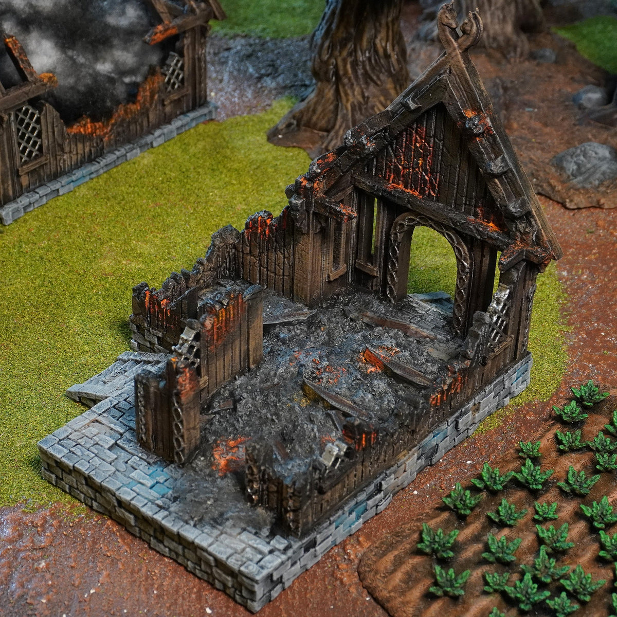 Villagers House Ruin - 28mm Tabletop Terrain - Molten Prints