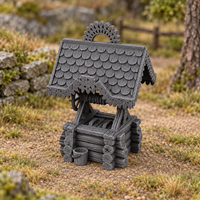 Supplementary product photo for Water Well 28mm DND Terrain | Tabletop Wargaming Scatter Scenery for Warhammer, Frostgrave & RPG | Unpainted 3D Printed in unpainted charcoal grey PLA