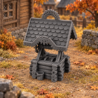 Supplementary product photo for Water Well 28mm DND Terrain | Tabletop Wargaming Scatter Scenery for Warhammer, Frostgrave & RPG | Unpainted 3D Printed in unpainted charcoal grey PLA